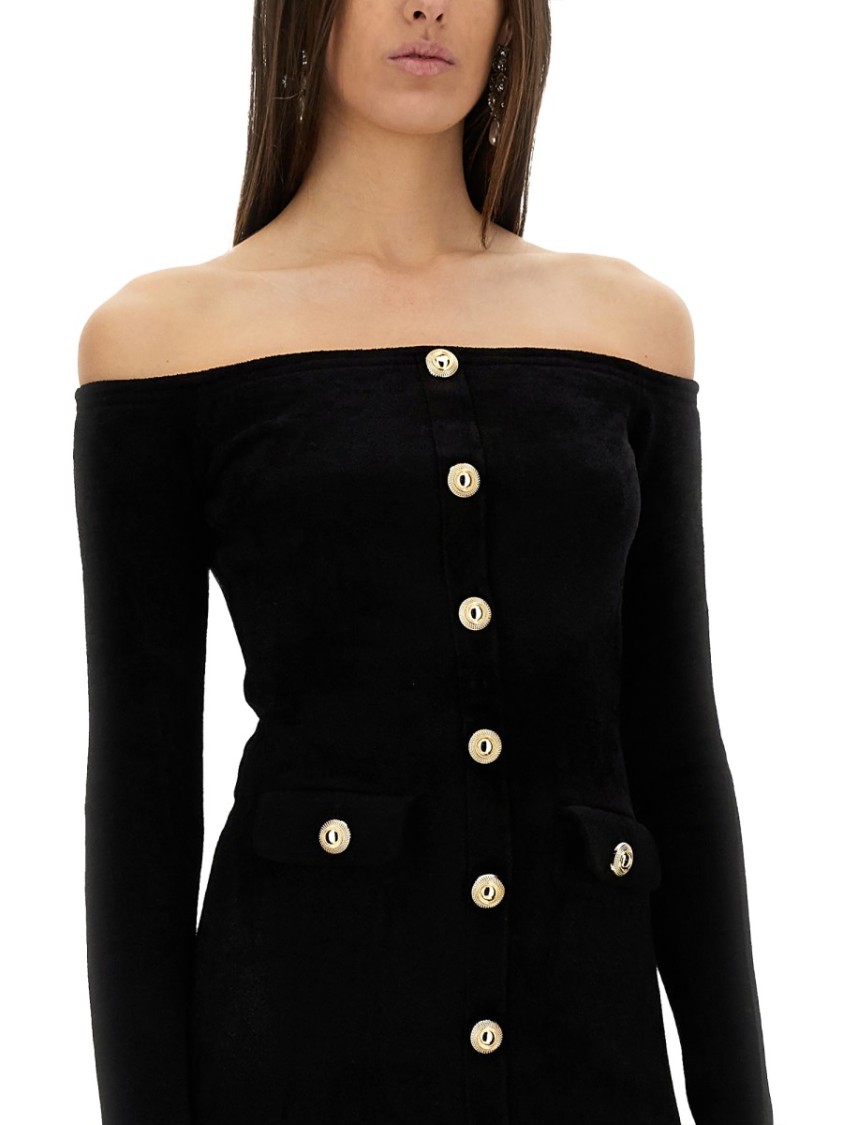 Shop Self-portrait Chenille Midi Dress In Black