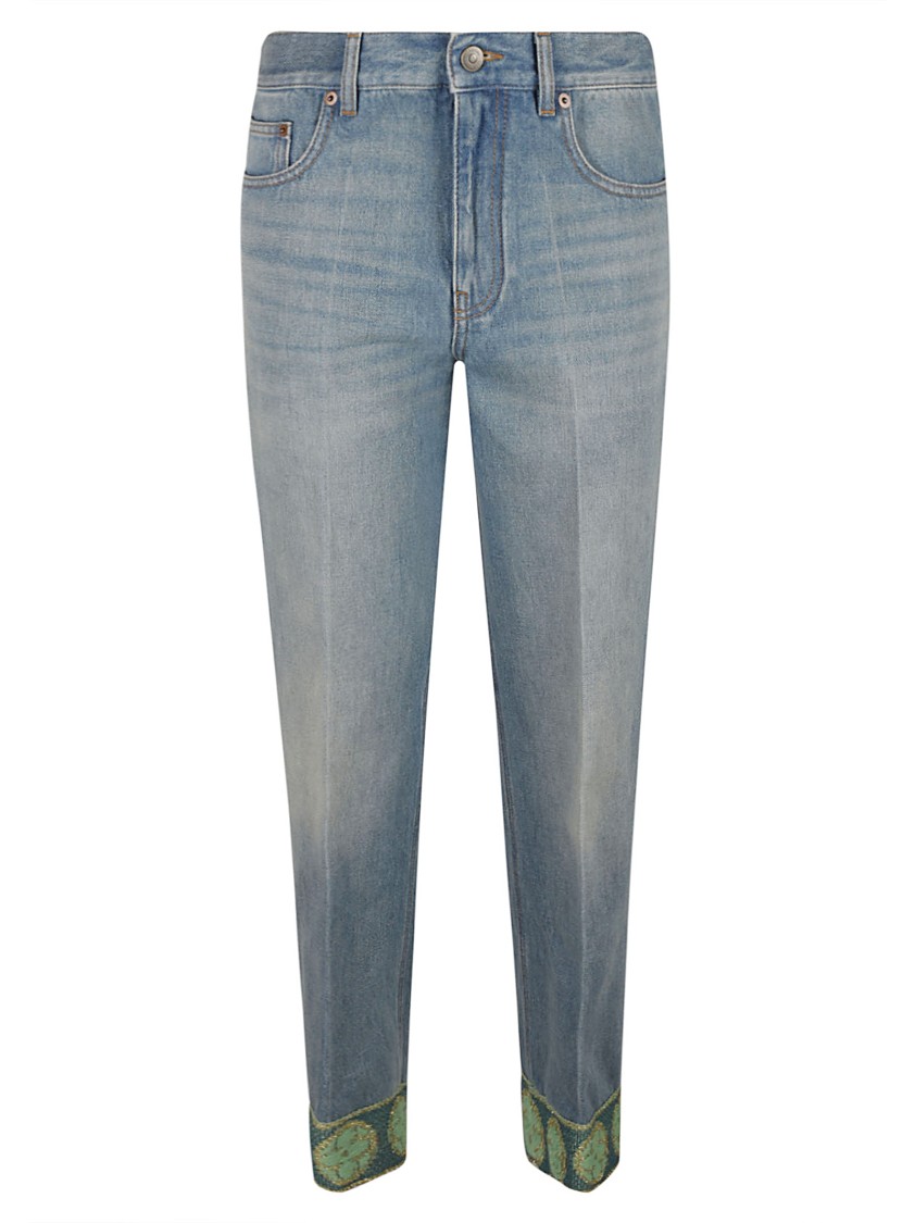 Valentino Garavani Straight-leg Jeans With Decorative Cuffs