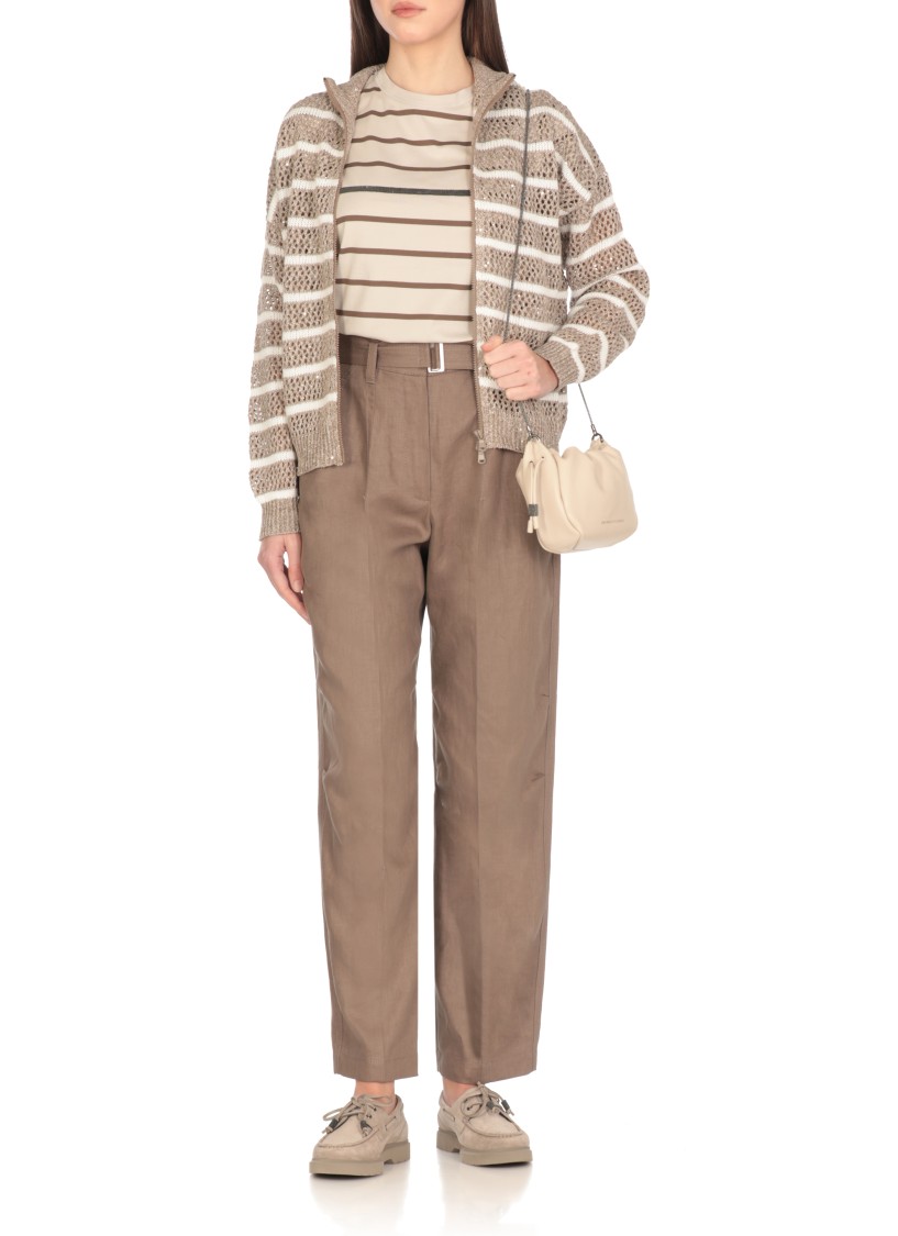 Brunello Cucinelli Straight Casual Pants In Brown