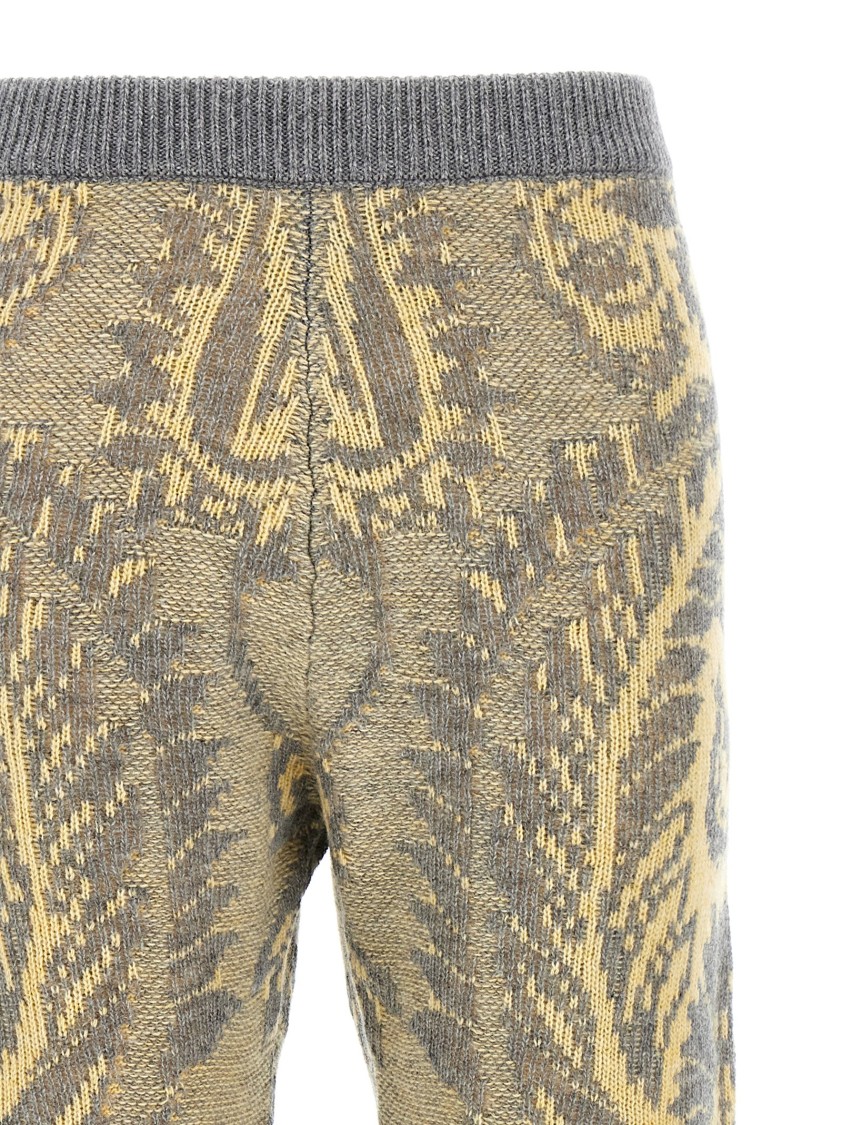 Etro Paisley Intarsia Flared Trousers In Green