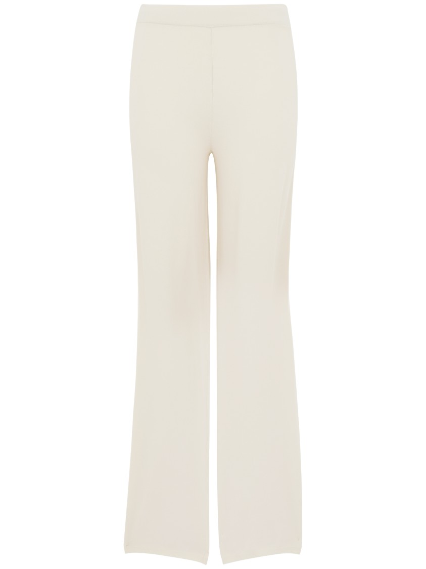 Kangra Cashmere Ivory High-waisted Wide-leg Trousers
