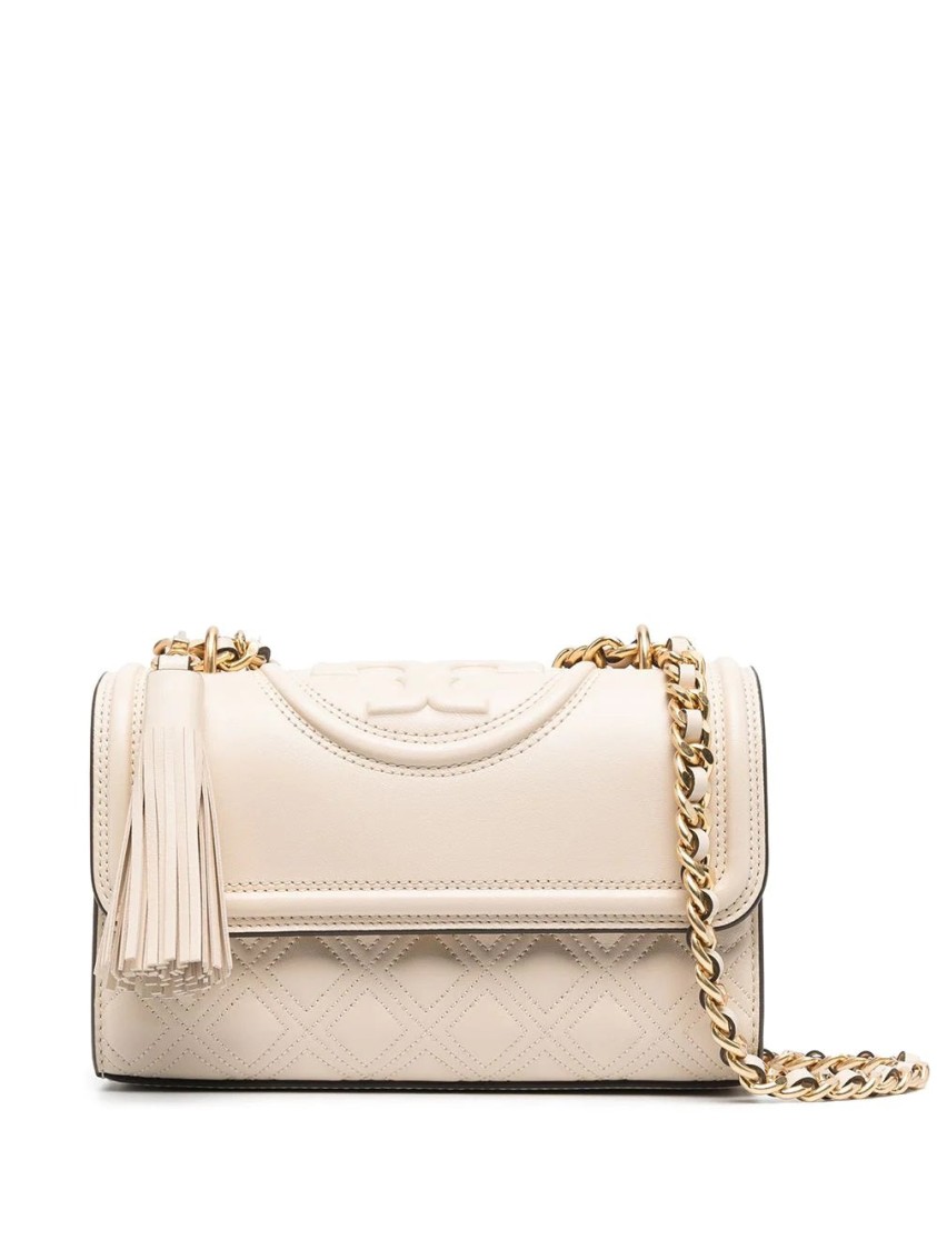 Tory Burch Small Fleming Shoulder Bag In Neutral