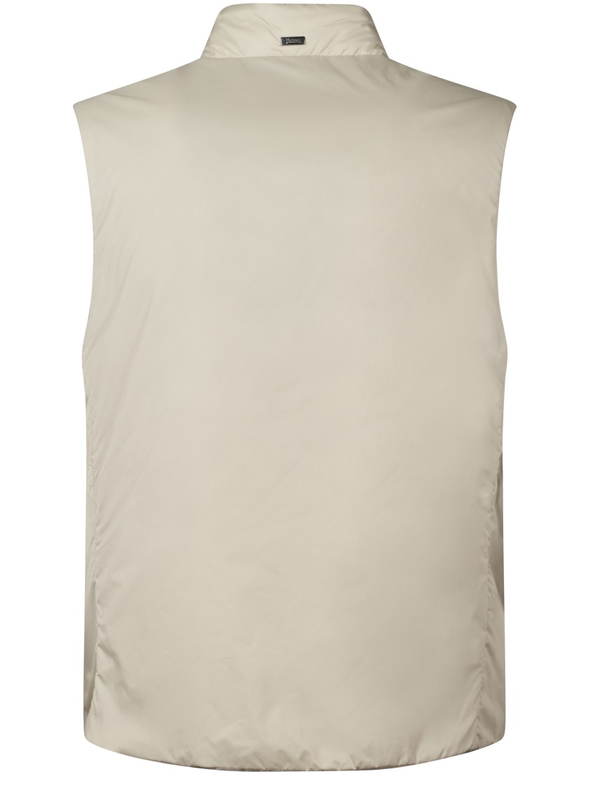 Herno Sleeveless High Collar Jacket In Gray