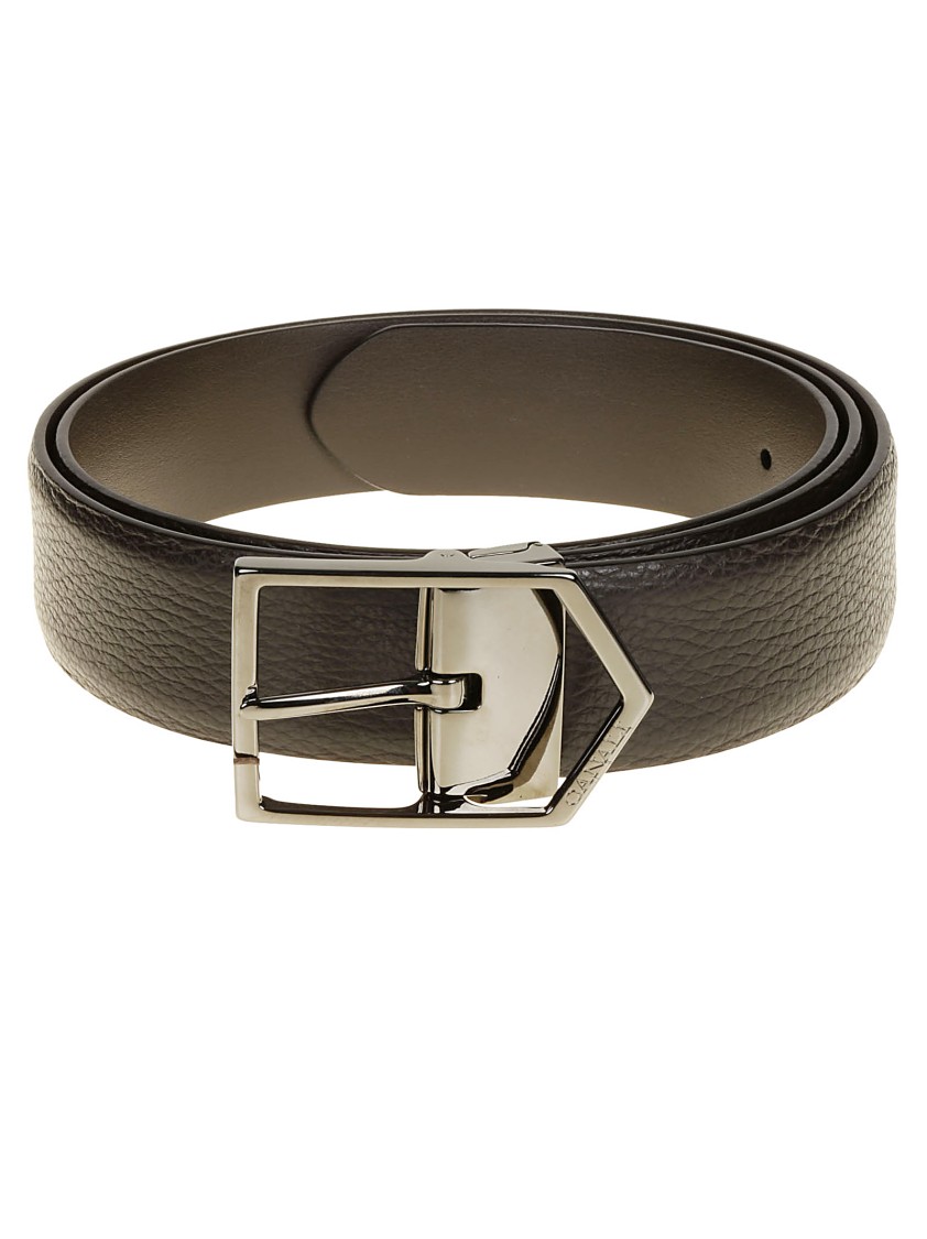 Canali Calf Leather Belt With Textured Finish