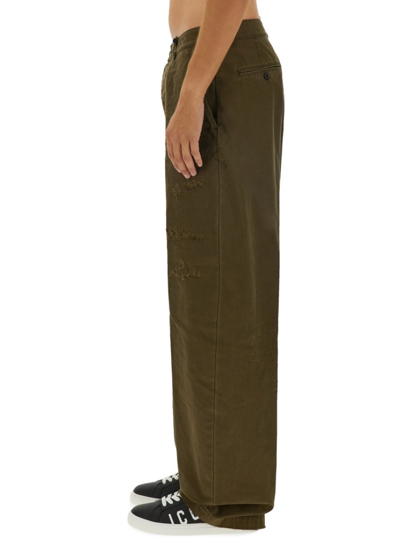 Dsquared2 Ripped Big Chino Pants In Green