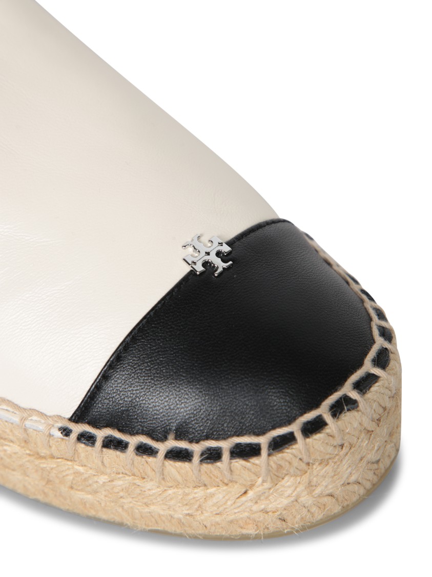 Tory Burch Creamy Espadrilles With Black Cap Toe In Neutral