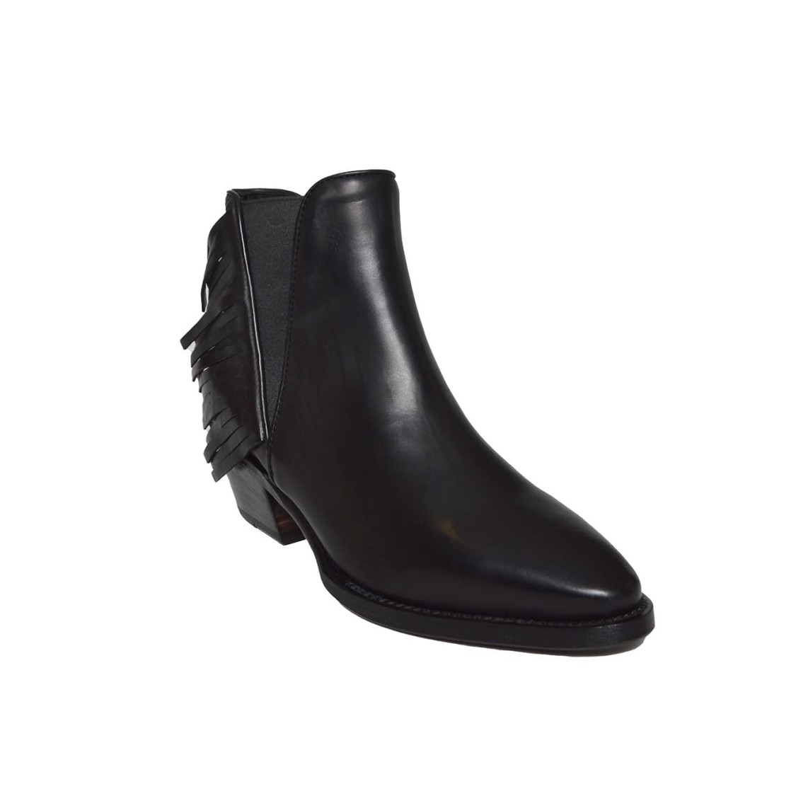 Damy Low-cut Texan-style Ankle Boots With Fringe Detailing