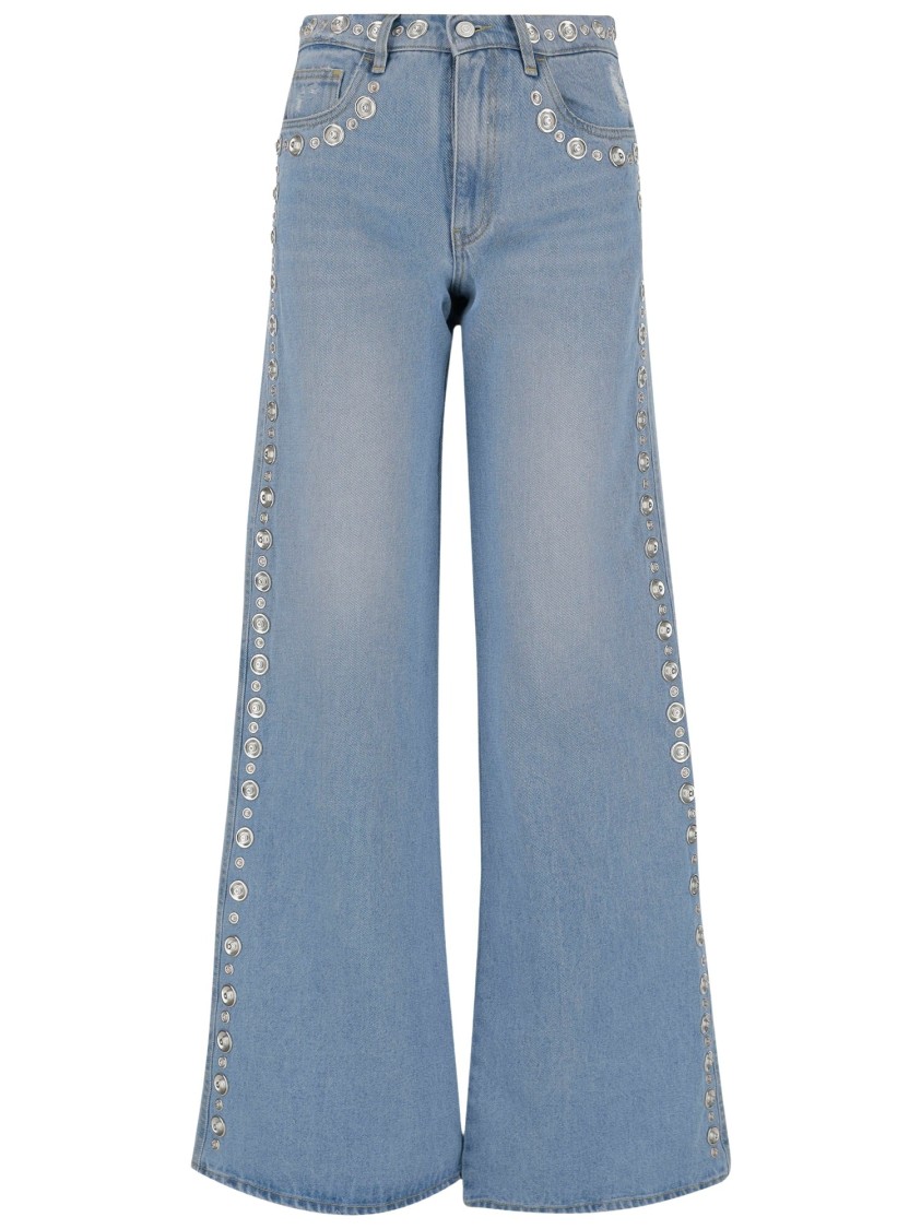 Shop Coperni Cotton Denim Jeans With Studs In Blue