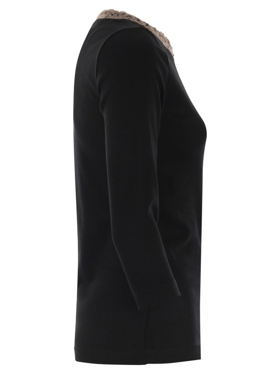 Fabiana Filippi 3/4 Sleeve T-Shirt With Neck Detailing | THE