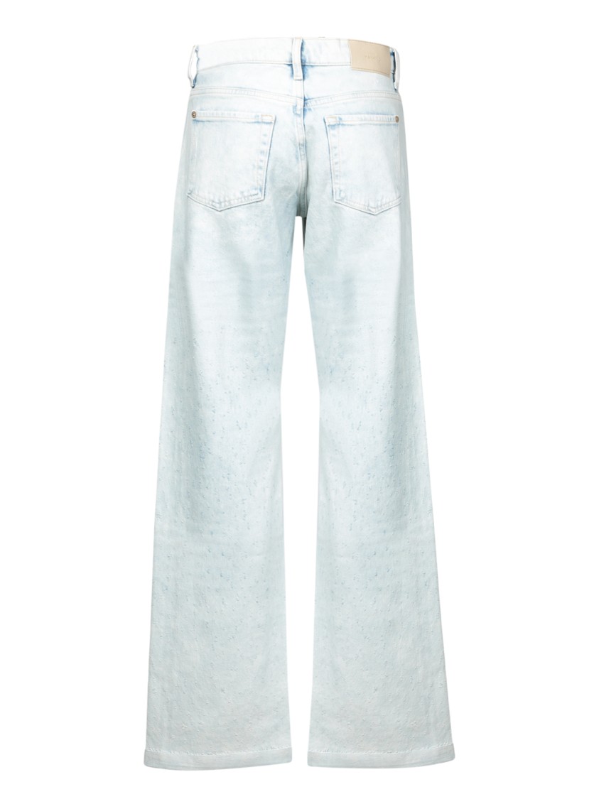 Shop 7 For All Mankind Relaxed Fit Blue Denim Jeans In White