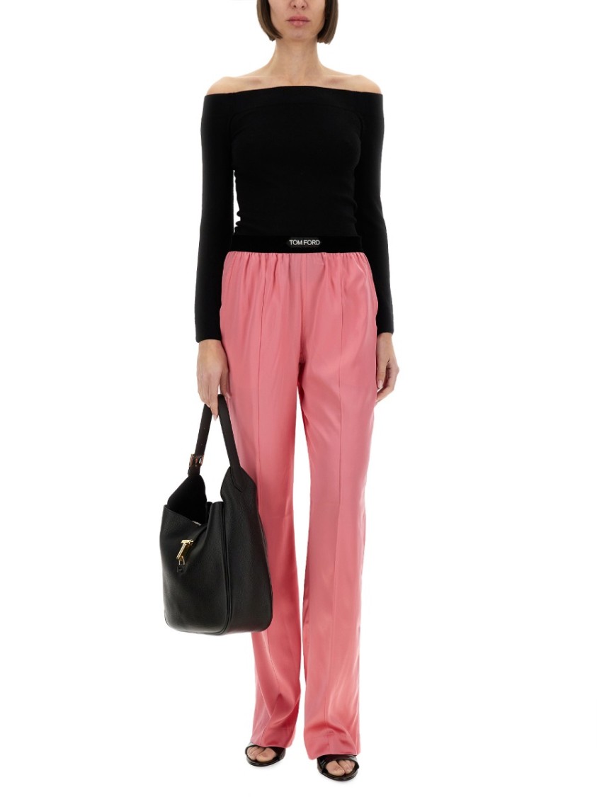 Shop Tom Ford "off The Shoulder" Knit Top In Black