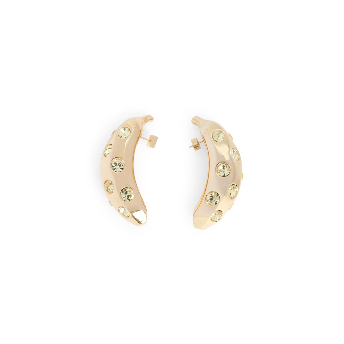 Jacquemus Curved Gold Metallic Earrings