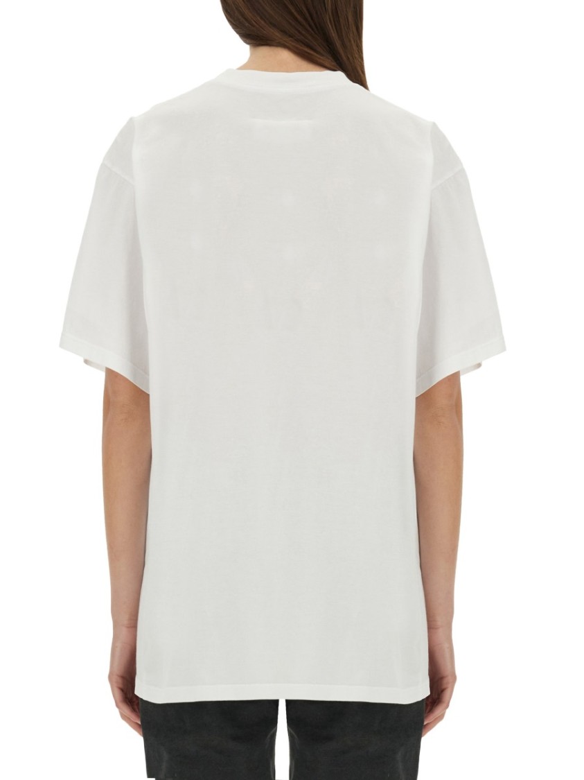 Mm6 Maison Margiela Mm6 By Maison Margiela Oversized Cotton T-shirt With Logo Detail In White