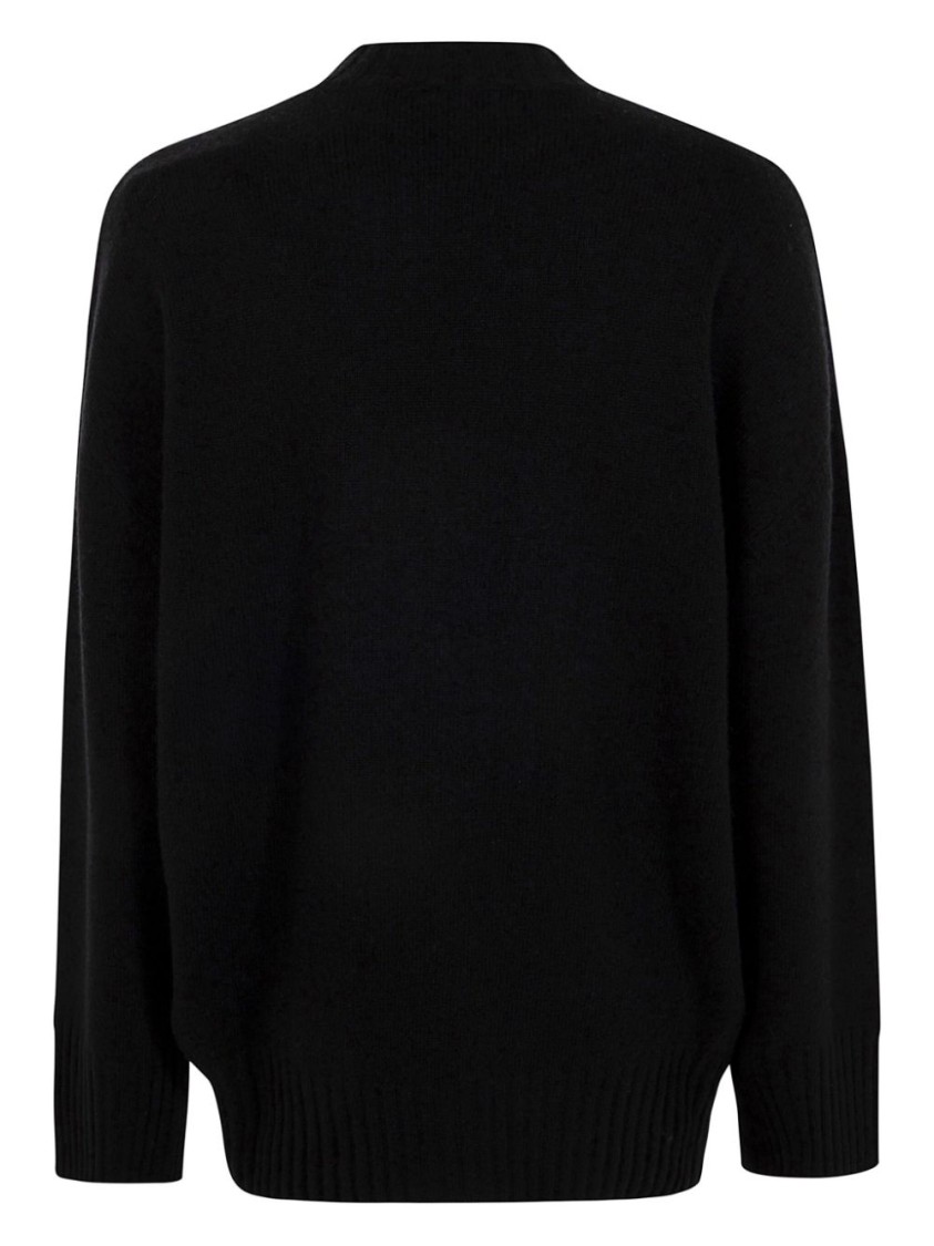 Attico Asymmetric Wool And Cashmere Pullover In Black