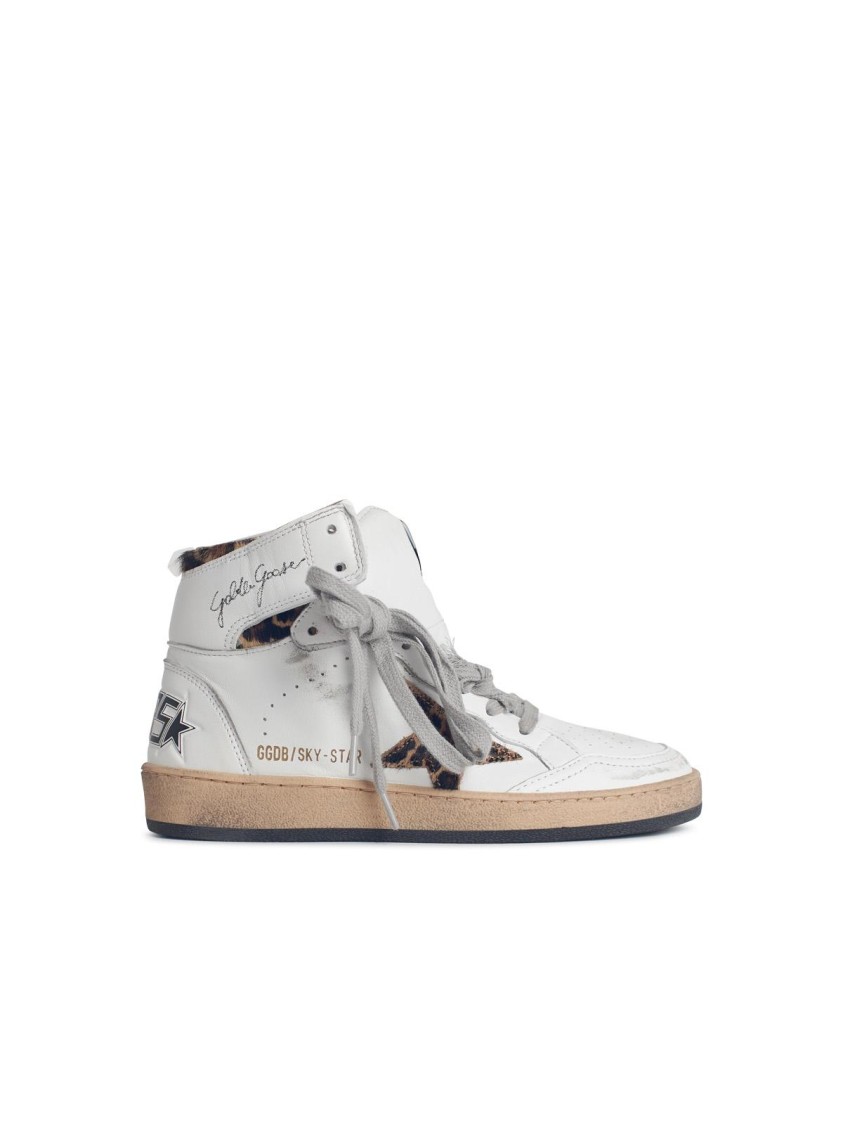 Golden Goose Sky-star' White Leather Sneakers