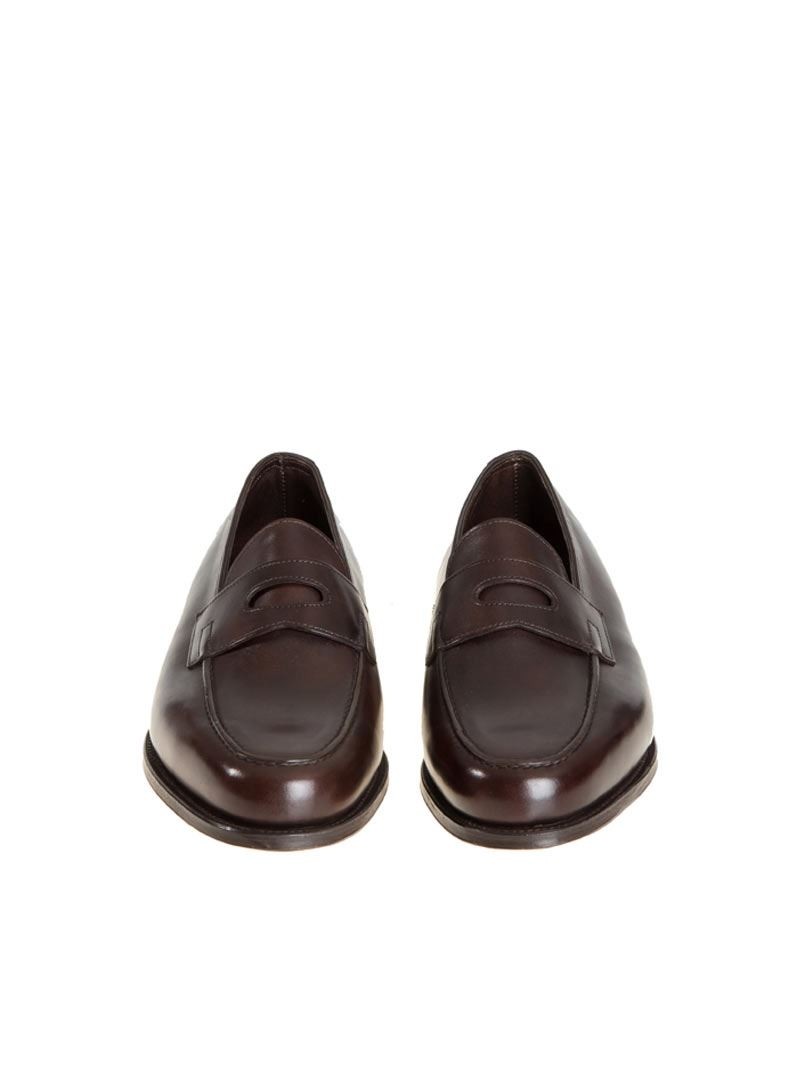 John Lobb Hand-sealed Brown Calf Leather College Loafer In Black