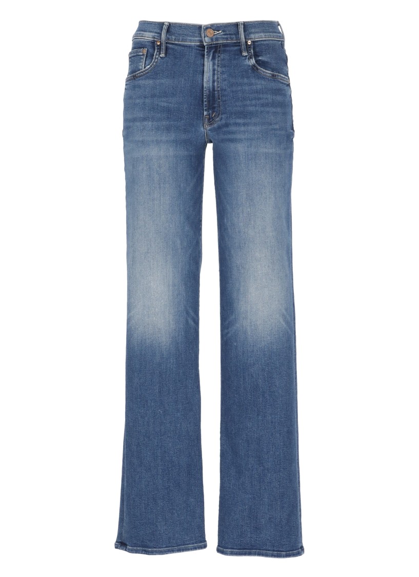 Mother The Mid Rise Maven Sneak Jeans In Washed Blue