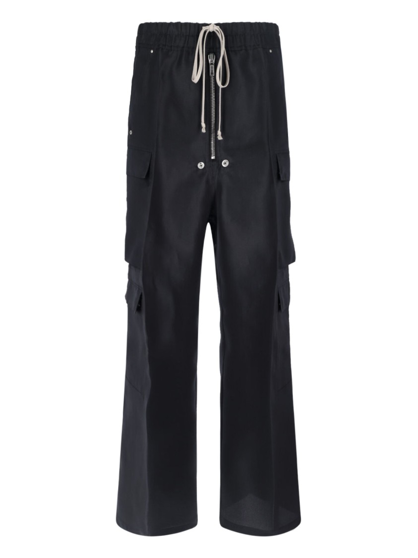 Rick Owens Wide-leg Trousers With High Waist And Utility Pockets