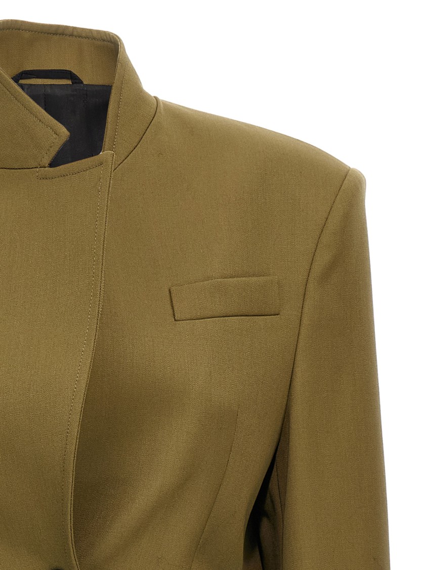 Attico Green Jacket With Asymmetric Closure On The Front In Green