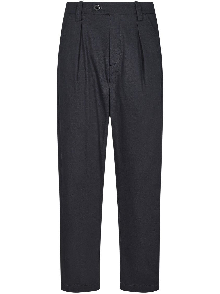 Apc A.p.c. Tailored Black Trousers With Pleated Front And Relaxed Fit In Black