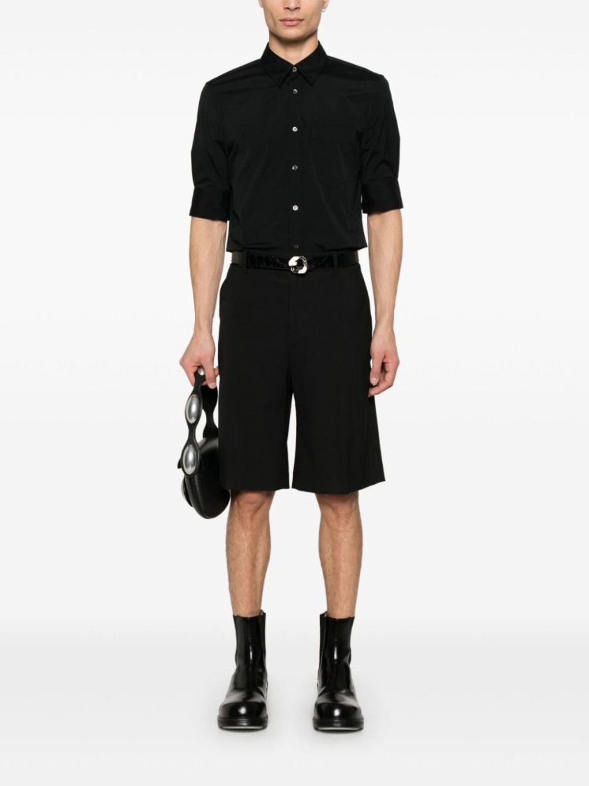 Alexander Mcqueen Camp Collar Hawaiian Black Viscose Shirt