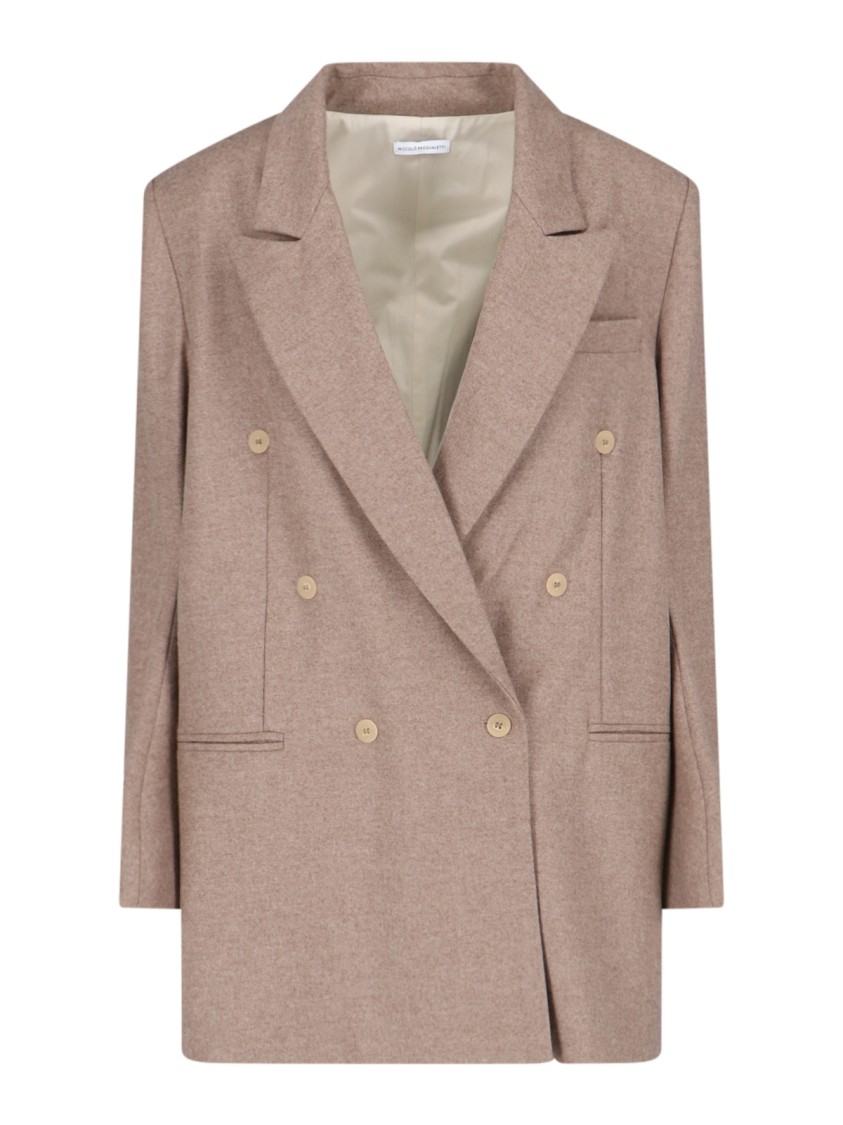 NICCOLÒ PASQUALETTI NICCOLÒ PASQUALETTI DOUBLE-BREASTED BLAZER IN BEIGE VIRGIN WOOL