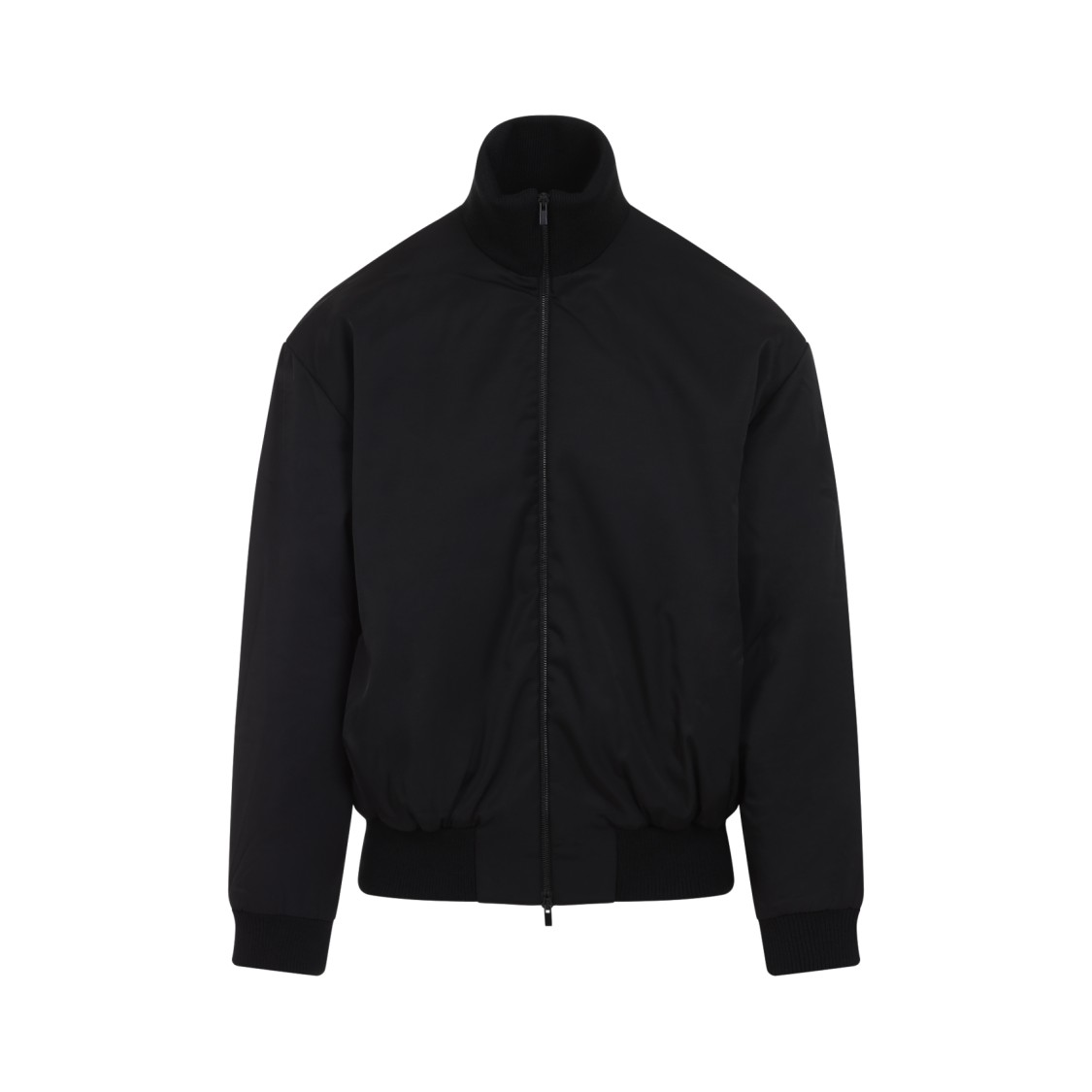 Fear Of God Oversized Cotton-blend Jersey Half-zip Sweatshirt In Black