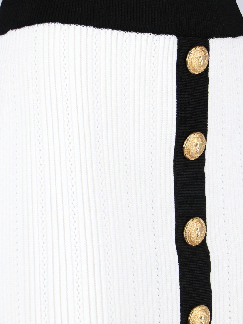 Balmain Mini Skirt In White Viscose Blend