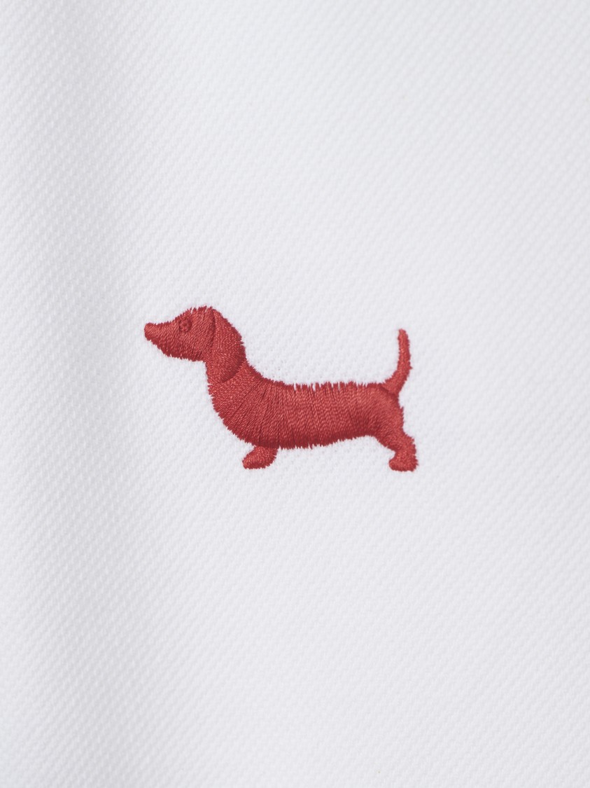 Thom Browne Dog-embroidery T-shirt In White
