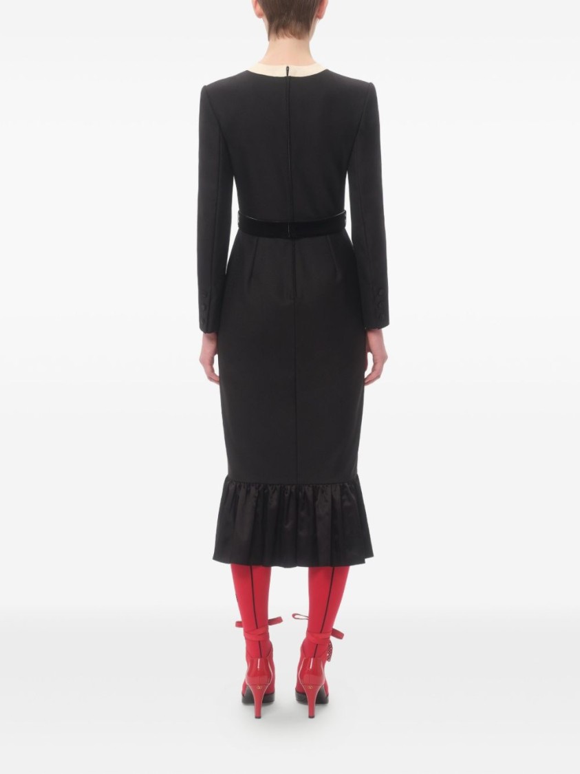 Shop Valentino Bow-adorned Midi Dress