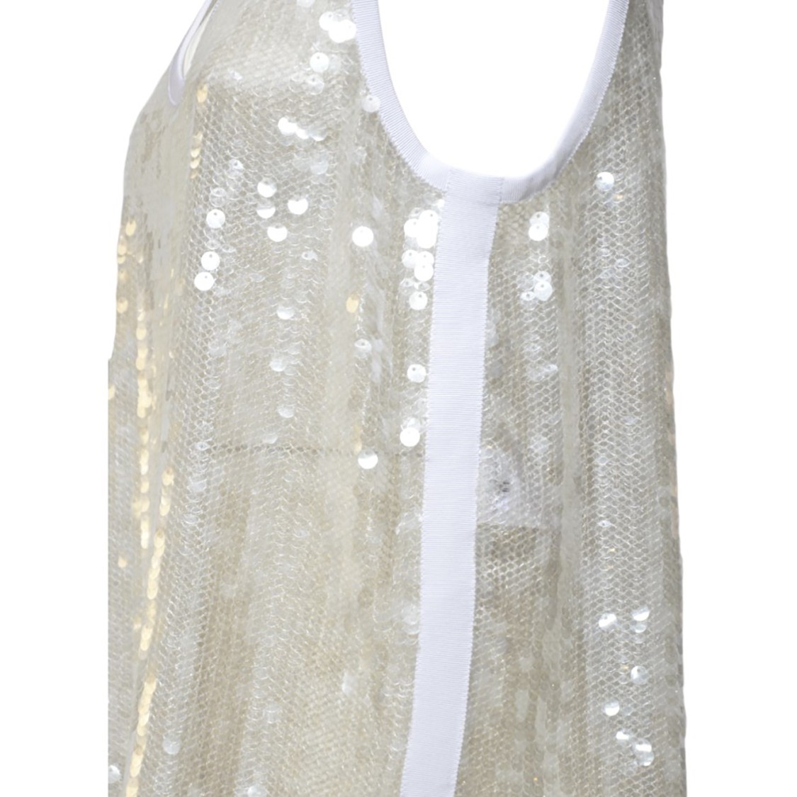 Aspesi Sequinned Sleeveless Top In White