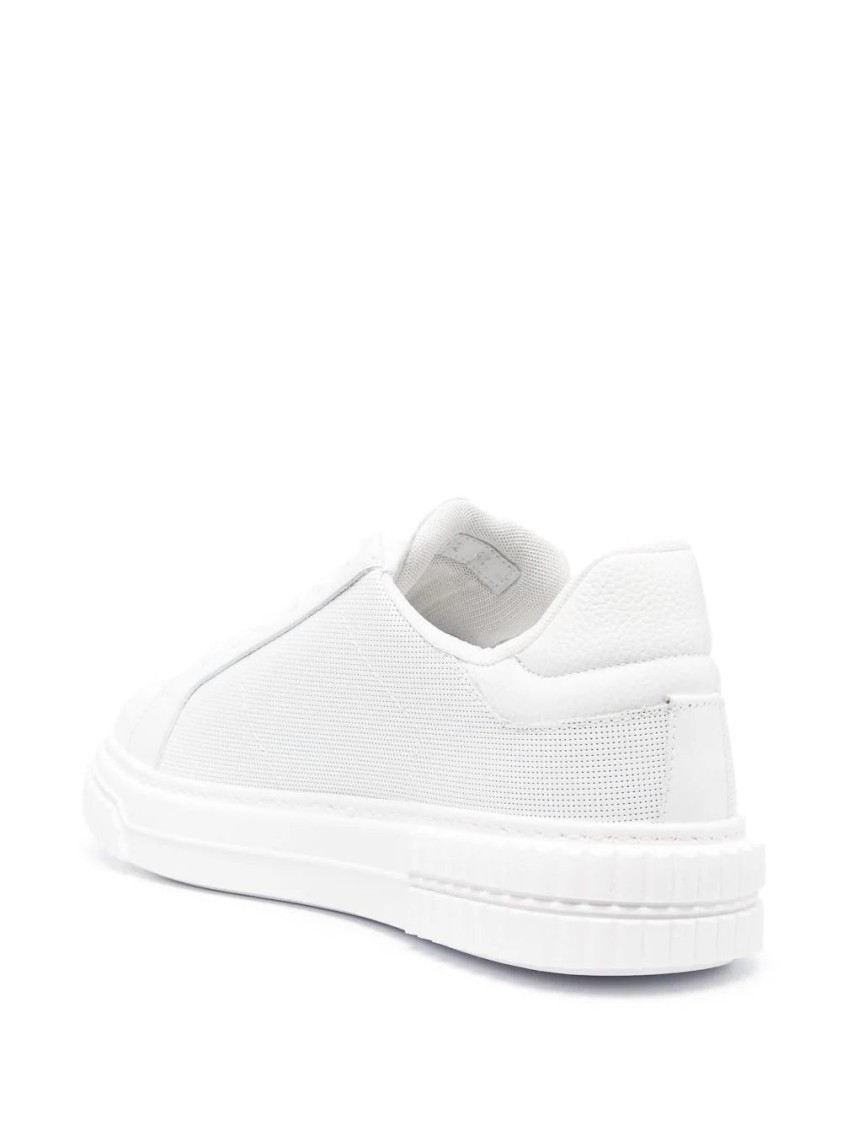 Baldinini Embossed-logo Lace-up Sneakers In White