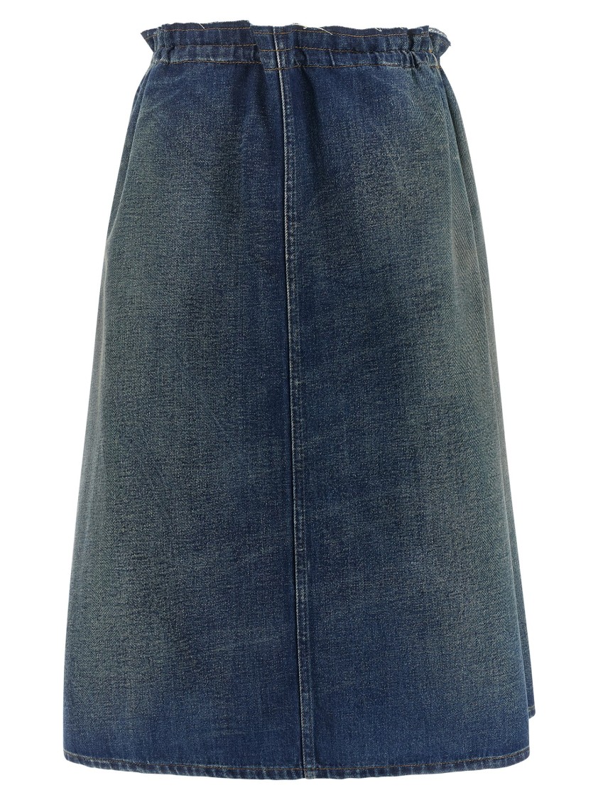 Mm6 Maison Margiela Mm6 By Maison Margiela Stonewashed Cotton Denim Midi Skirt In Black