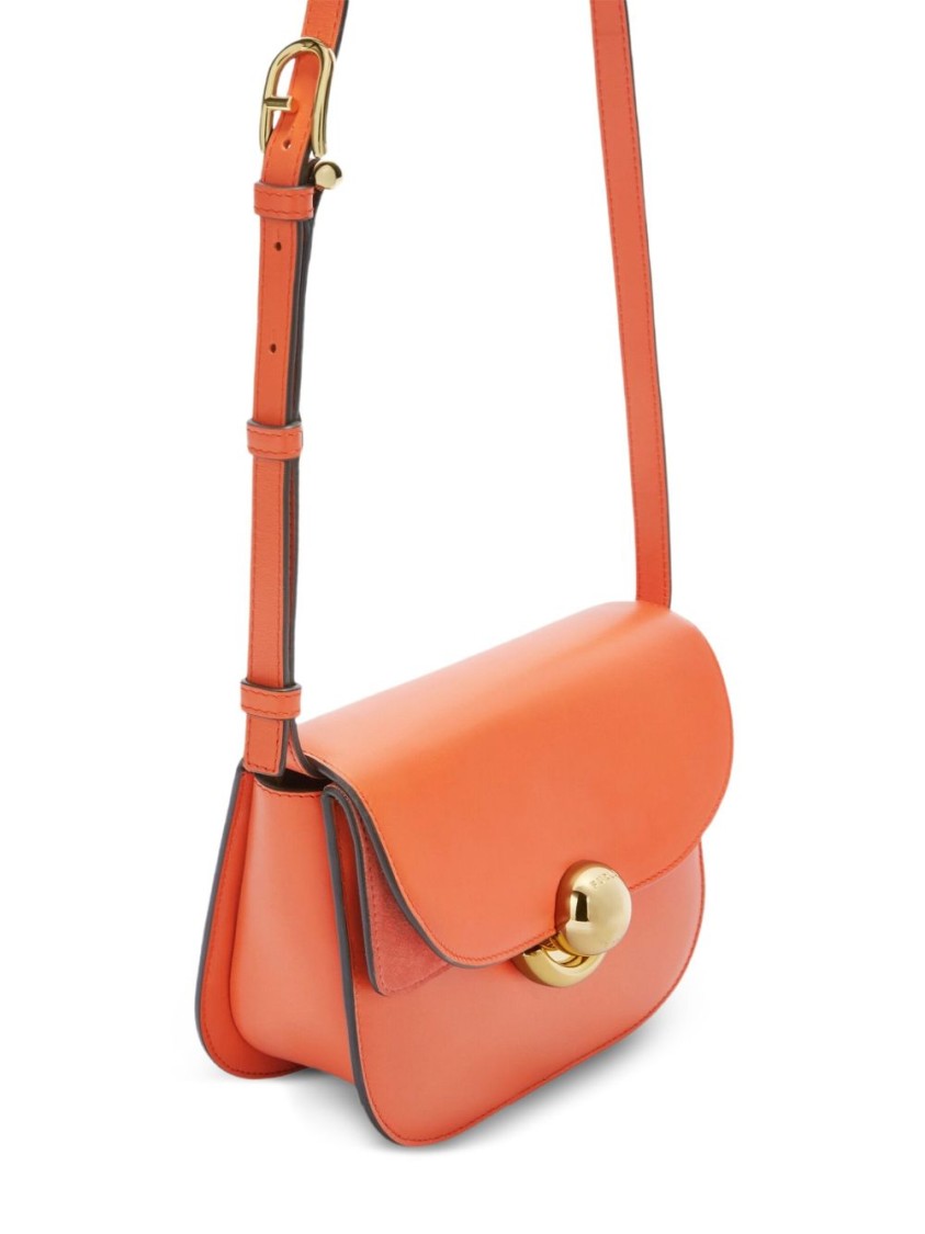 Furla Structured Carrot Orange Shoulder Bag In Orange