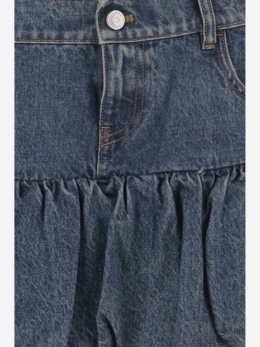 Shop Coperni Cotton Denim Mini Skirt In Blue