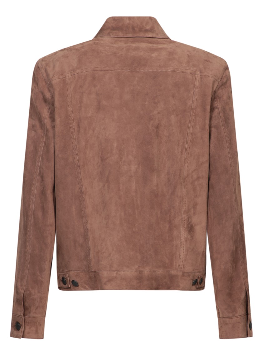 PAUL SMITH PAUL SMITH BROWN LAMB LEATHER JACKET