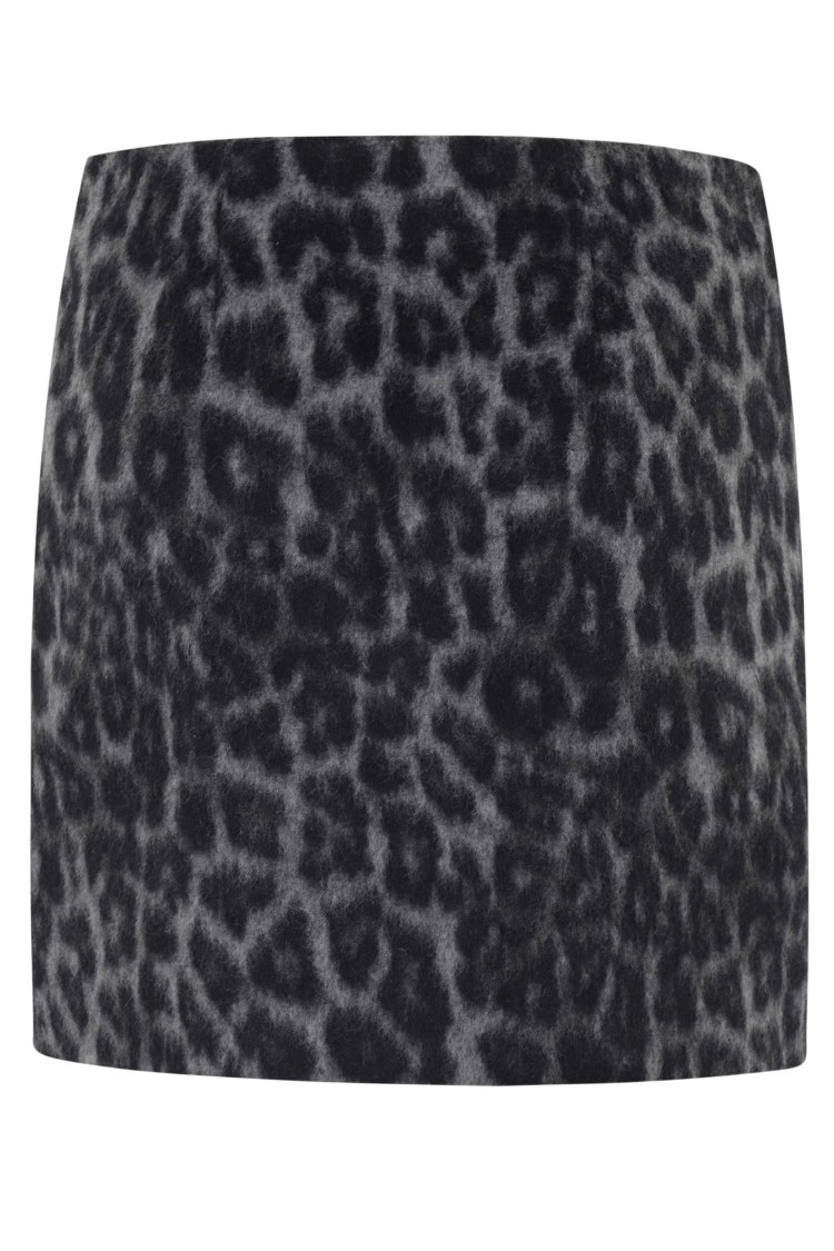 Federica Tosi Miniskirt In Spotted Wool In Black