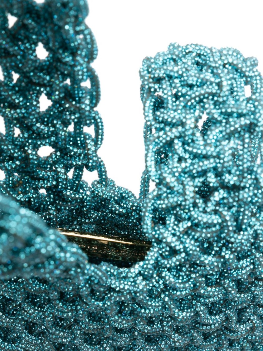 Shop Hibourama Triangular Beaded Handbag With Intricately Woven Handle