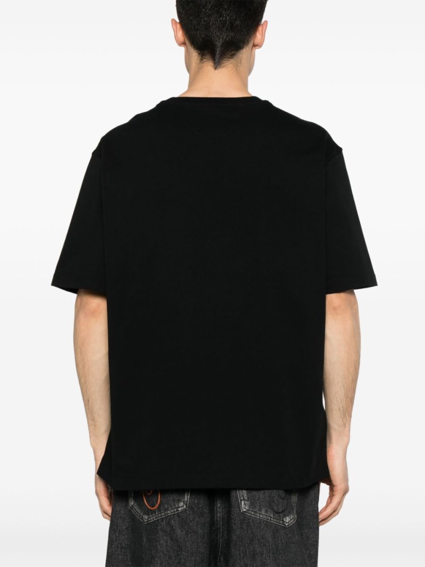 Ferrari Graphic Print Black Cotton T-shirt