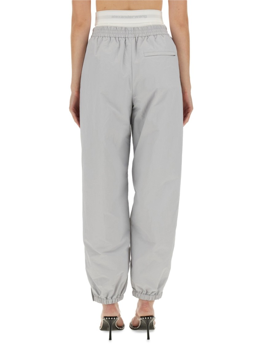 Alexander Wang Women Sports Pants With Integrated Underwear In Grey
