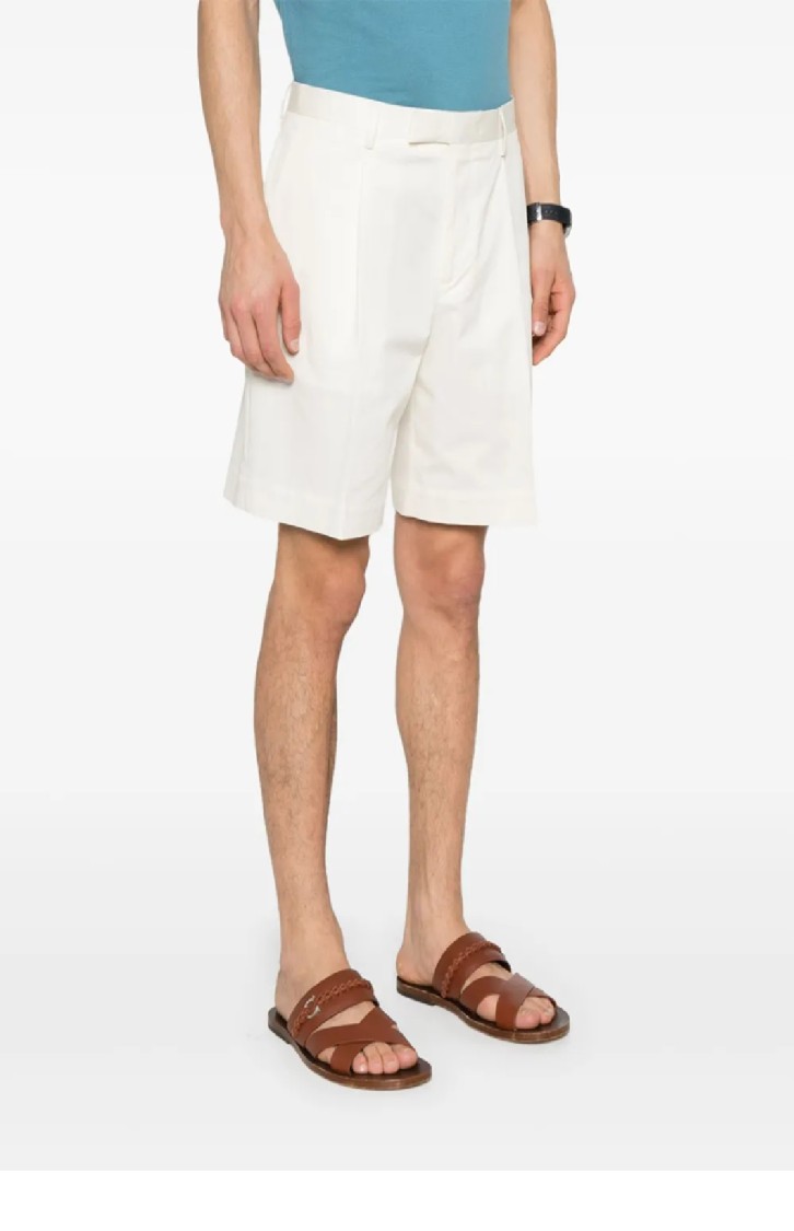 Lardini Tailored Bermuda Shorts With Pleat Detailing In White