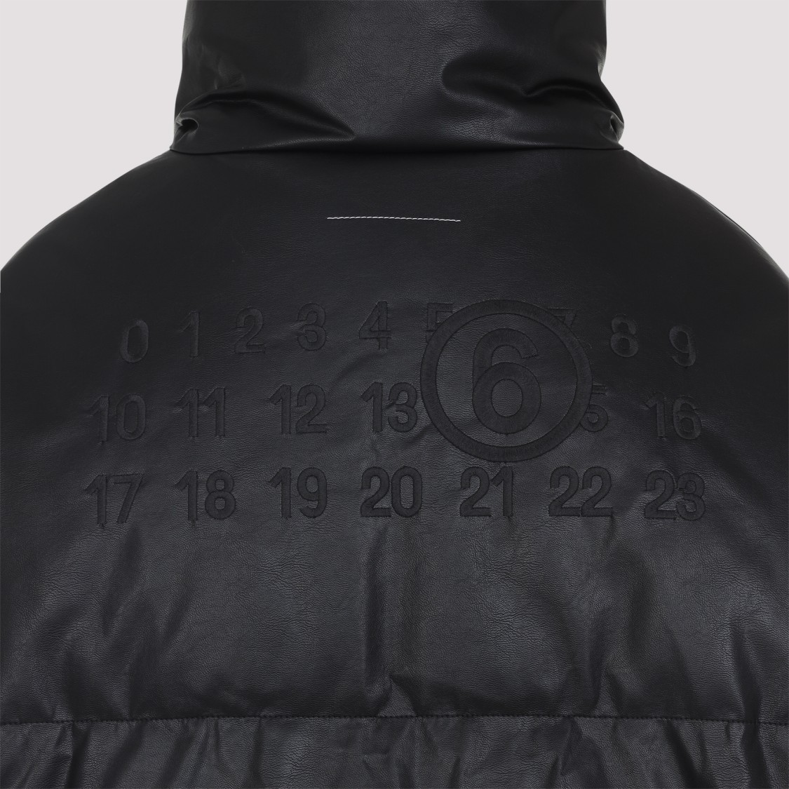 Mm6 Maison Margiela Pleather Puffer Jacket In Black