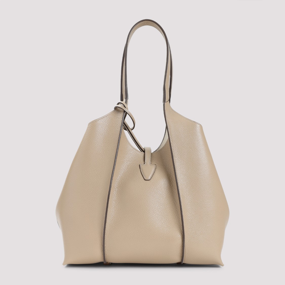 TOD'S TOD'S NATURAL GRAINED LEATHER TOTE BAG