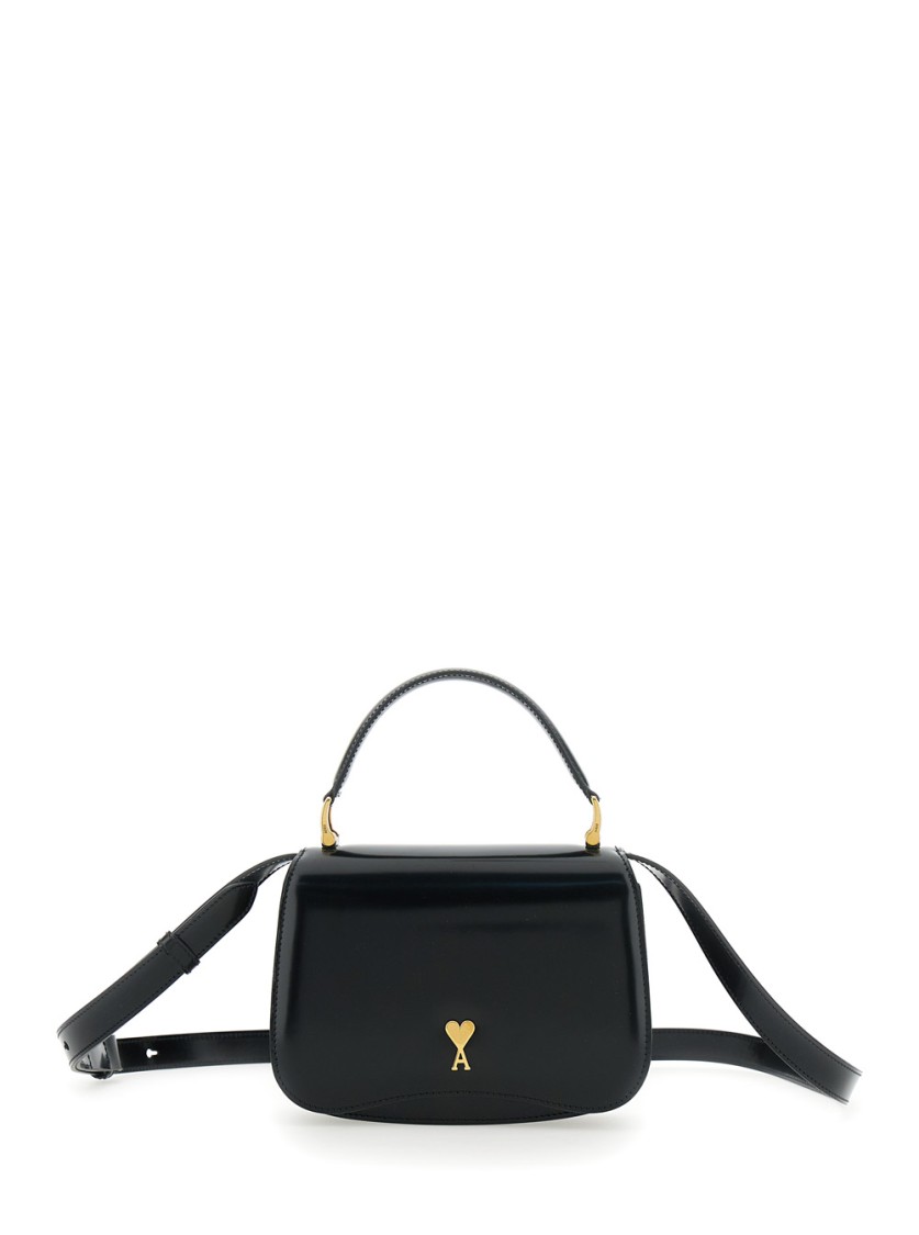 Ami Alexandre Mattiussi Black Handbag With Adc Patch On The Front And Adjustable And Removable Shoulder Strap In Black