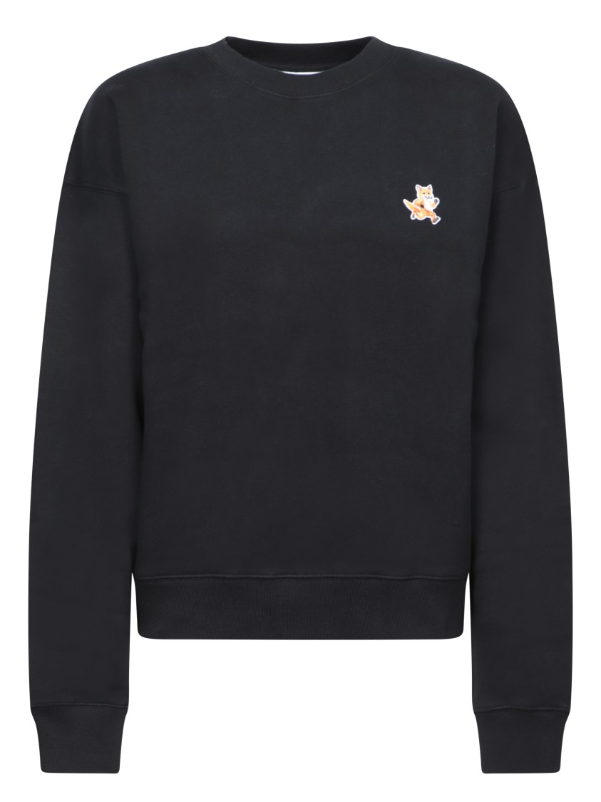 MAISON KITSUNÉ MAISON KITSUNÉ BLACK CREWNECK SWEATSHIRT