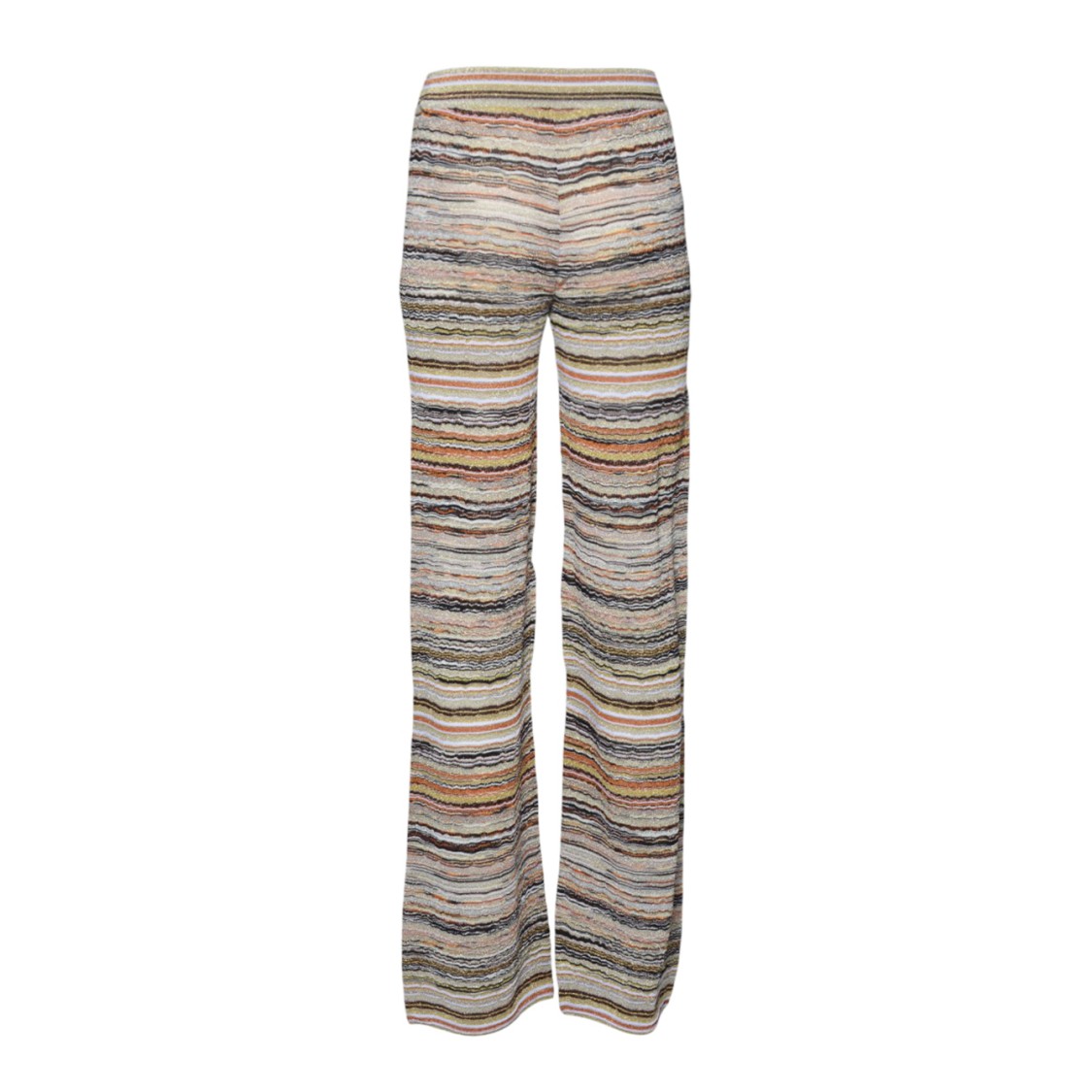 MISSONI MISSONI STRAIGHT TROUSERS IN VISCOSE LAMÉ ORANGE