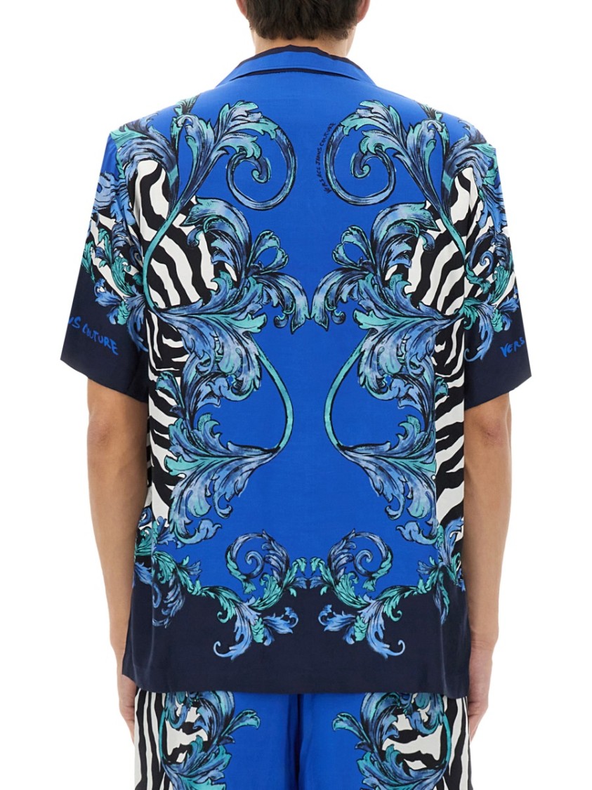 Shop Versace Jeans Couture Relaxed-fit Short-sleeved Shirt With Floral