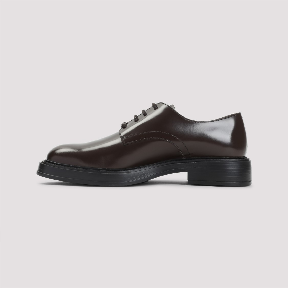 Tod's Refined Brown Leather Lace-up Shoes In Black