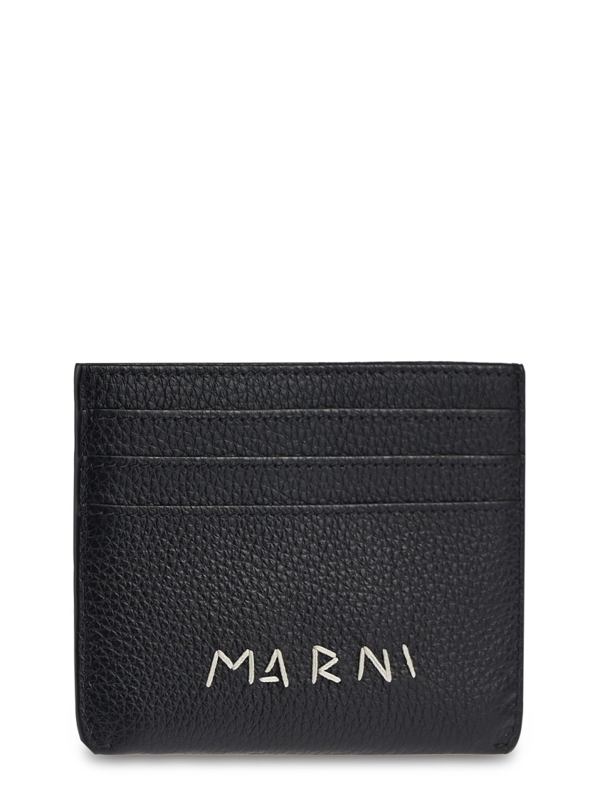 Marni Textured Wallet With Subtle Branding In Black