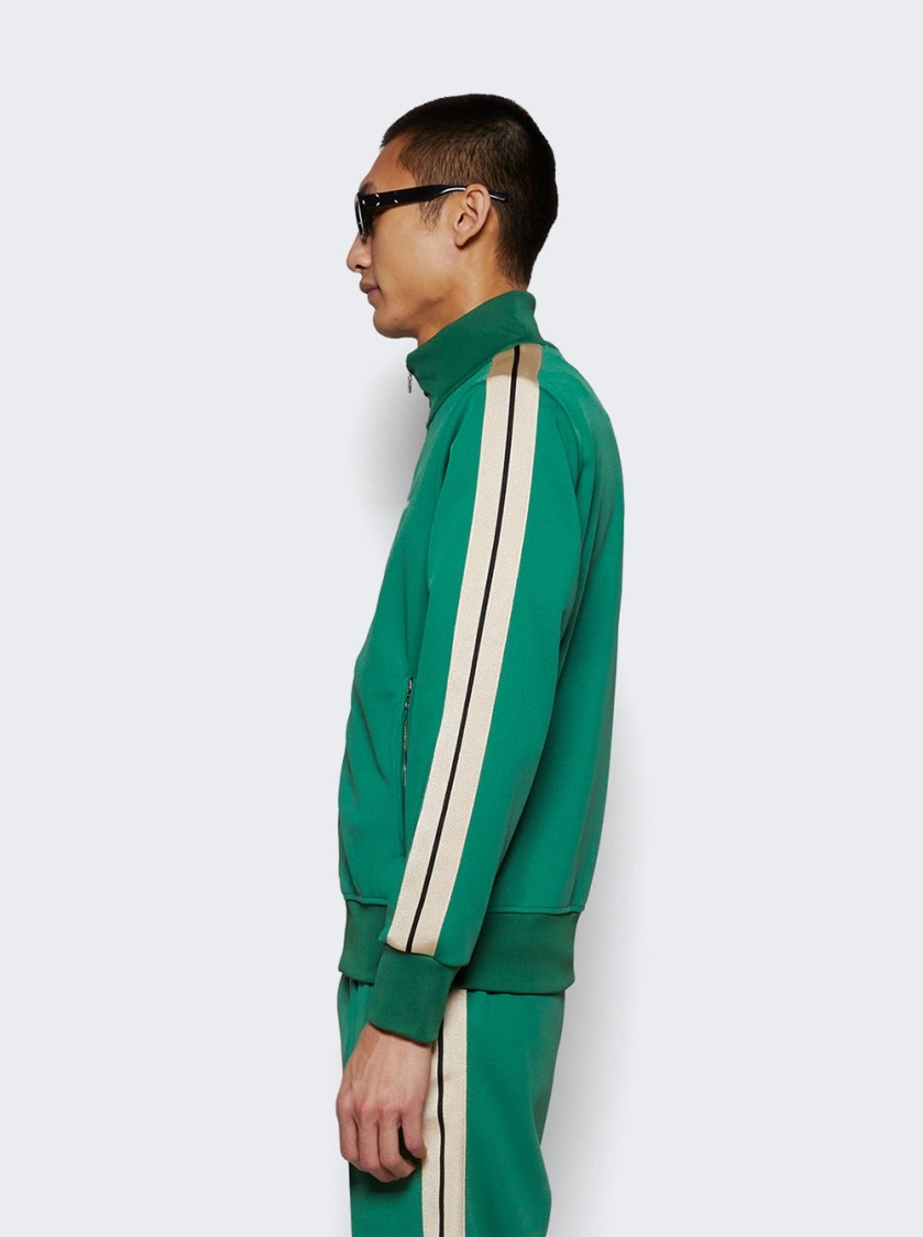 Palm Angels Track Jacket In Green-colored Technical Fabric In Green